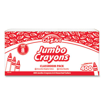 Cra-Z-Art® Jumbo Crayons, 8 Assorted Colors, 400-pack freeshipping - TVN Wholesale
